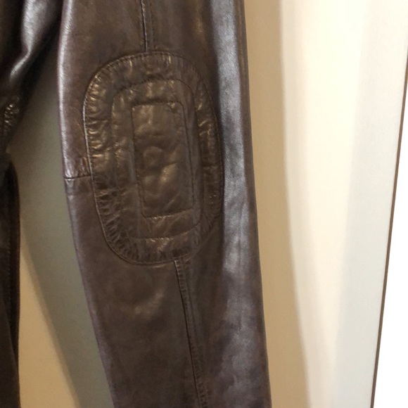 Brown leather coat Bod Christiansen size large - Picture 5 of 10